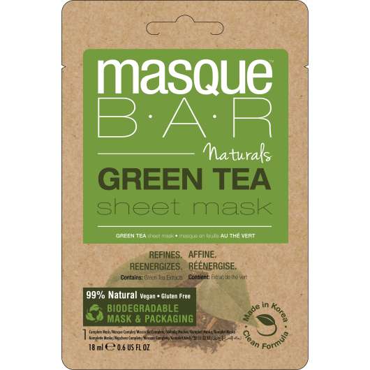 MasqueBar Naturals Green Tea Sheet Mask 18 ml