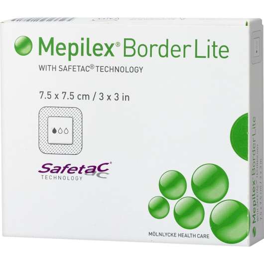 Mepilex border lite tunt allt-i-ett-förband 7,5cmx7,5cm
