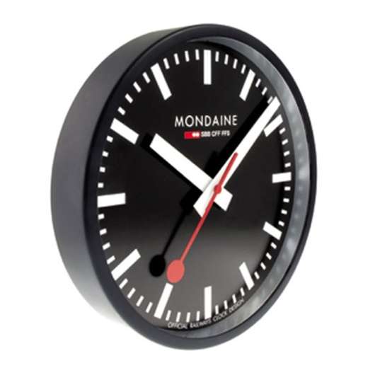 Mondaine Black Wall Clock Black Dial MON132