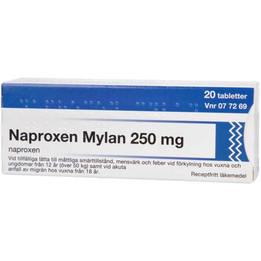 Naproxen Mylan Tablett 250mg 20 st