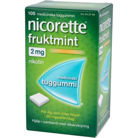 Nicorette Medicinskt tuggummi Fruktmint 2mg 105 st
