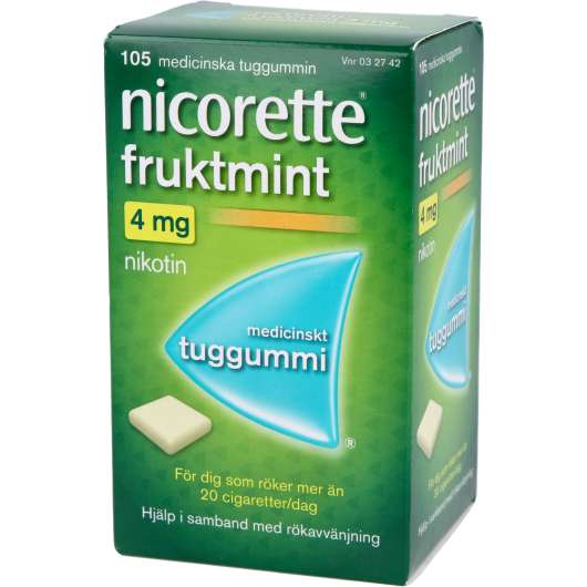 Nicorette Medicinskt tuggummi Fruktmint 4mg 105 st