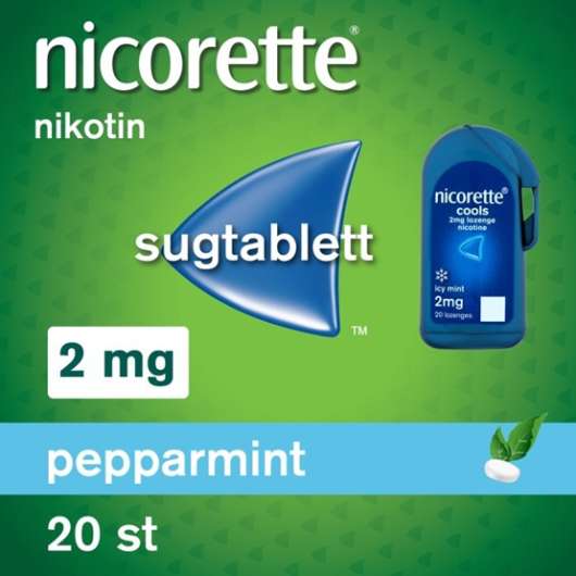 Nicorette Pepparmint 2 mg 20 tabletter Komprimerad sugtablett