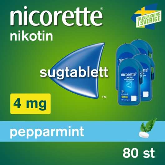 Nicorette Pepparmint, komprimerad sugtablett 4 mg 4 x 20 st