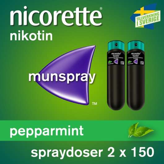 Nicorette Pepparmint, munhålespray, lösning 1 mg/spray 2 x 150 doser