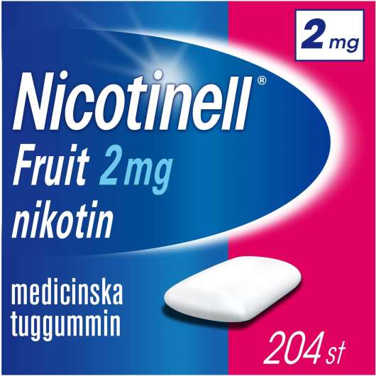 Nicotinell Fruit 2 mg Nikotin Medicinska Tuggummin 204 st