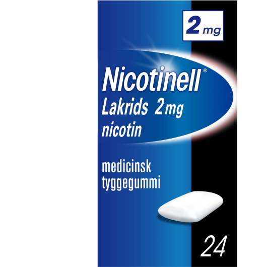 Nicotinell Lakrits 2 mg Nikotin Medicinska Tuggummin 24 st