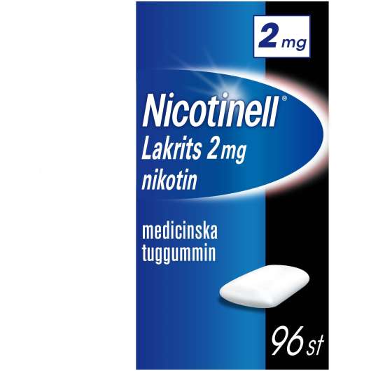 Nicotinell Lakrits 2 mg Nikotin Medicinska Tuggummin 96 st