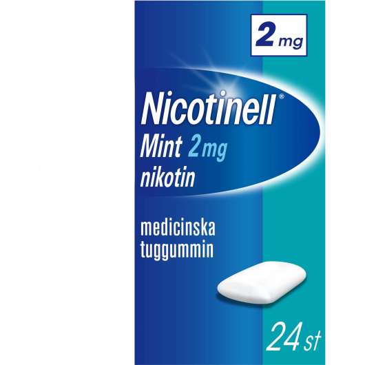 Nicotinell Mint 2 mg Nikotin Medicinska Tuggummin 24 st