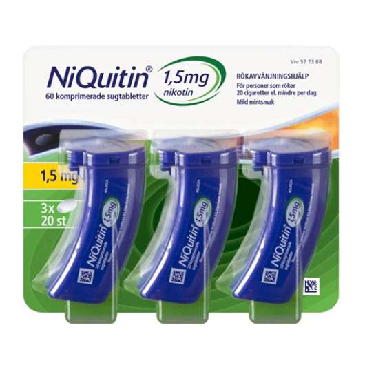 NiQuitin 1,5 mg 60 tabletter Komprimerad sugtablett