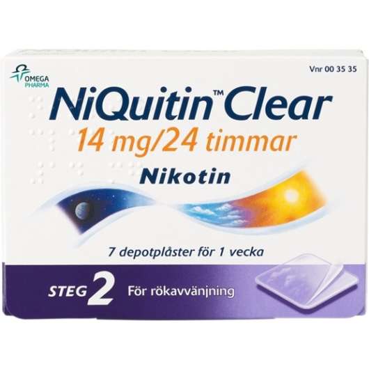 NiQuitin Clear, depotplåster 14 mg/24 timmar 7 st