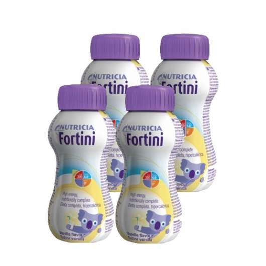 Nutricia Fortini, komplett, drickfärdigt, barnkosttillägg, vanilj 4 x 200 ml