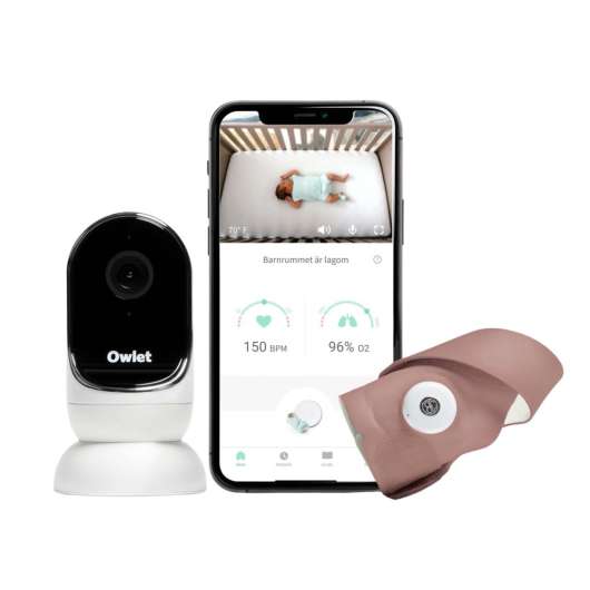 Owlet Monitor Duo Babylarm Smart Sock 3 Dusty Rose & Owlet Cam HD-Kamera