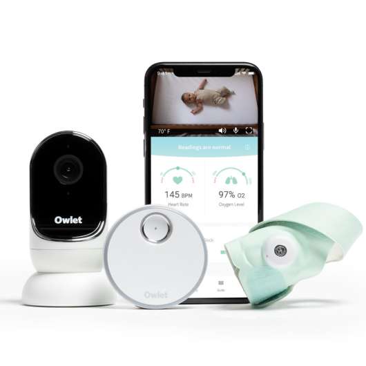 Owlet Monitor Duo Baylarm Smart Sock 3 Mint & Owlet Cam HD-Kamera