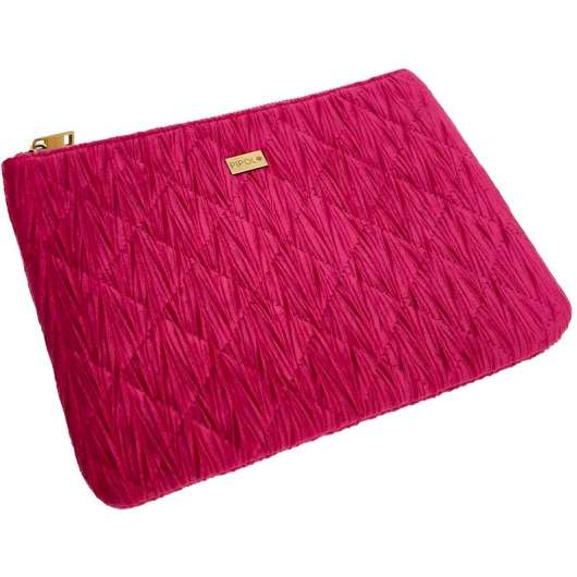 PIPOLS BAZAAR Flat Makeup Pouch Quilted Raspberry Red