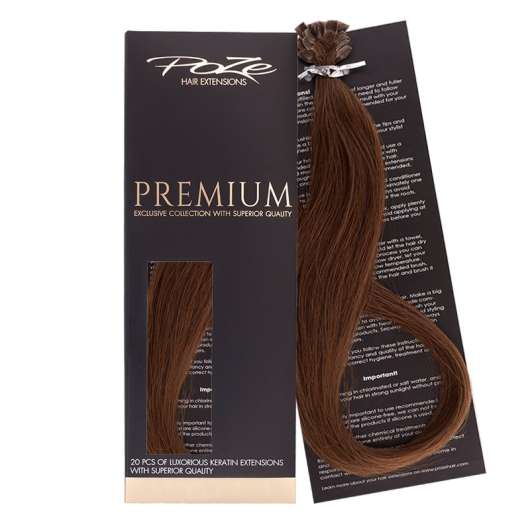 Poze Hairextensions Poze Keratin Premium Extensions 6B Lovely Brown 20
