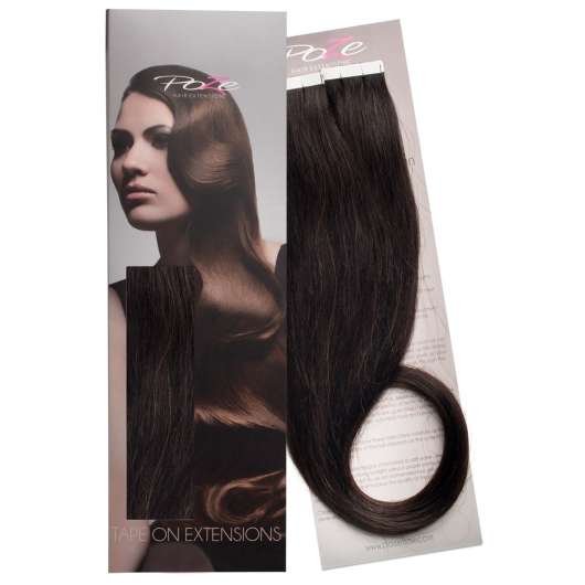Poze Hairextensions Poze Tape On Extensions 1B Midnight Brown 4 cm/bit