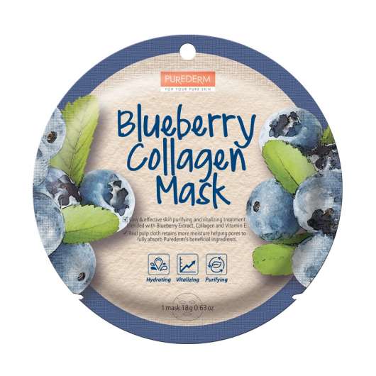 Purederm Blueberry Collagen Mask-C 18 g