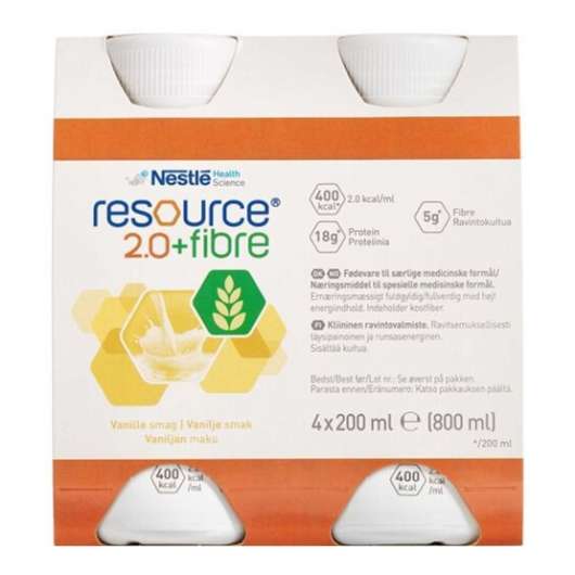 Resource 2.0+FIBRE Vanilj 4 x 200 ml