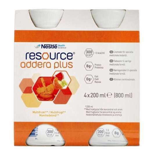 Resource Addera Plus Multifrukt 4 x 200 ml