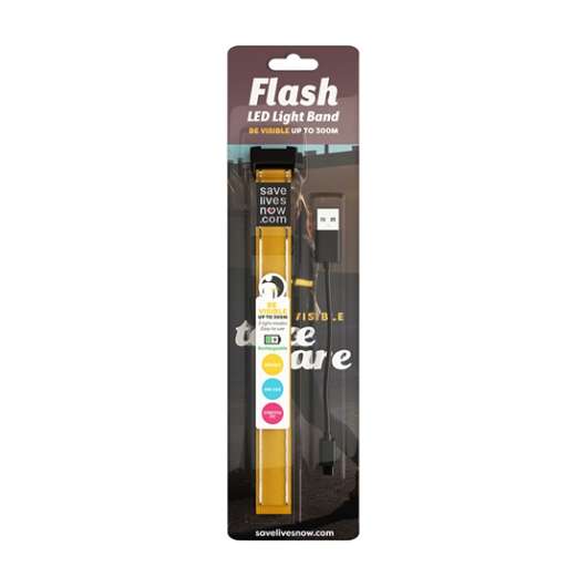 Save Lives Now Flash LED Light Band Yellow Rechargeable 1-pack