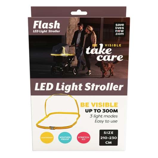 Save Lives Now Flash LED Light Stroller Yellow 210-230 cm