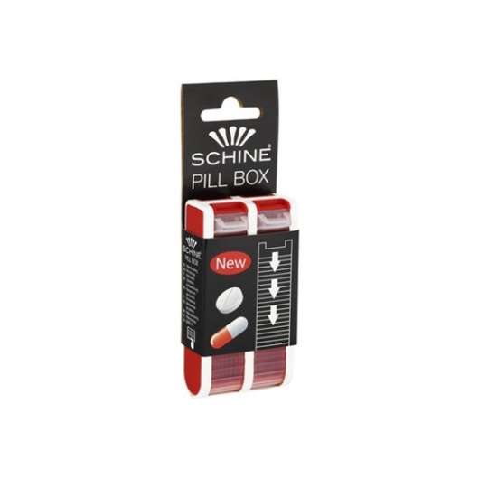 Schine Pill Box Pillerförvaring Röd 1 st