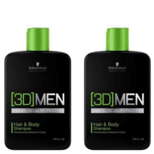 Schwarzkopf 3D Men Hair & Body Shampoo Duo 2x250ml