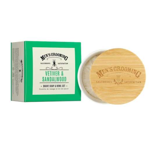 Scottish Fine Soaps Vetiver & Sandalwood Shave Soap & Bowl Set 100g