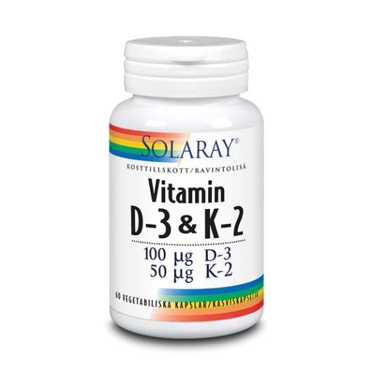 Solaray Vitamin D3 & K2 90 kapslar