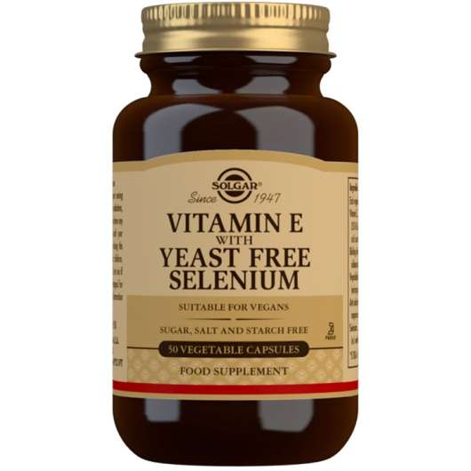 Solgar Vitamin E with Yeast Free Selenium Vegetable Capsules 50 st