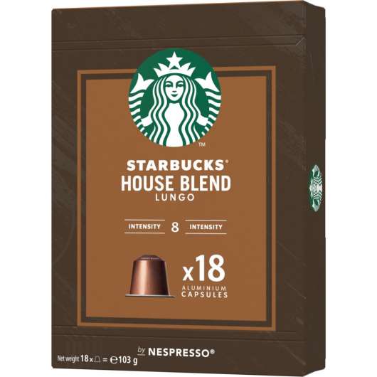 STARBUCKS Lungo House Blend Kaffe 18p
