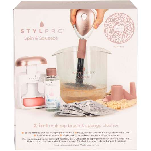 STYLPRO Spin And Squeeze 2-In-1 Makeup Brush & Sponge Cleaner