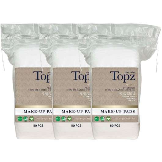 Topz Cosmetics Square Make-Up Pads 3-Pack