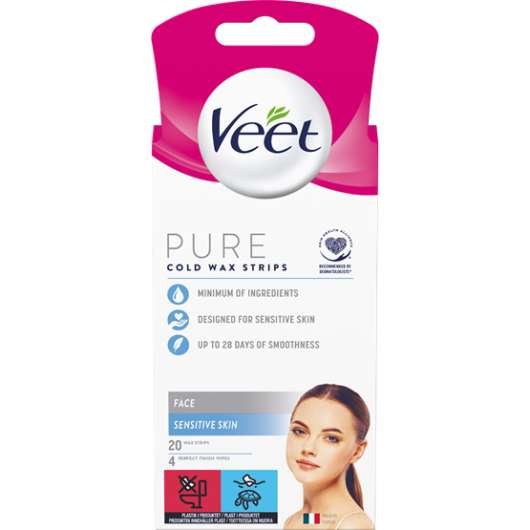 Veet Pure Wax Strips Ansikte Sensitive Skin 20 st