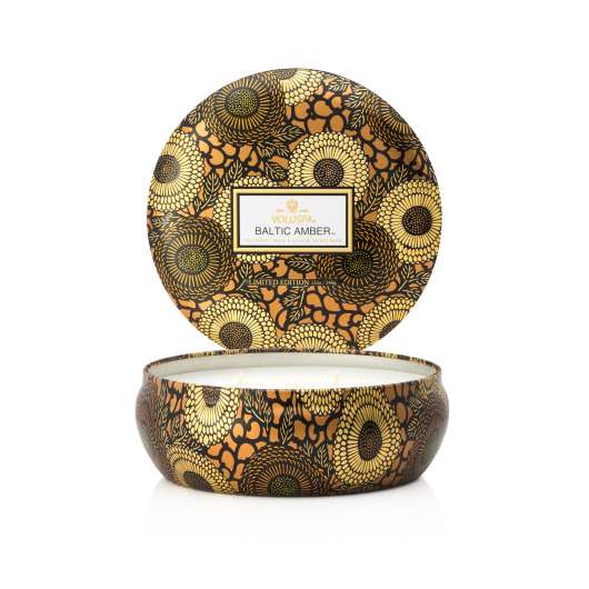 Voluspa Baltic Amber Japonica 3-Wick in Decorative Tin 40h