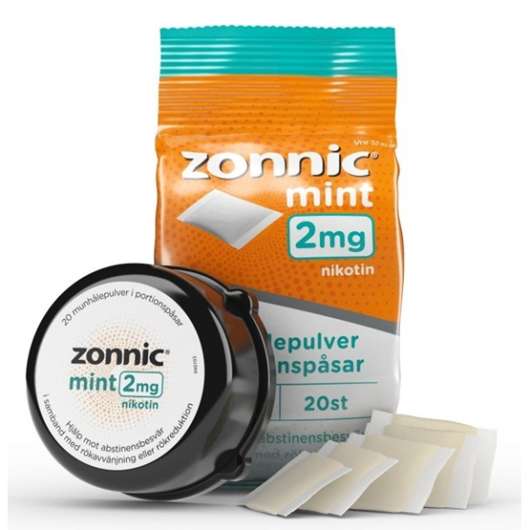 Zonnic Mint, munhålepulver portionspåse 2 mg 20 st